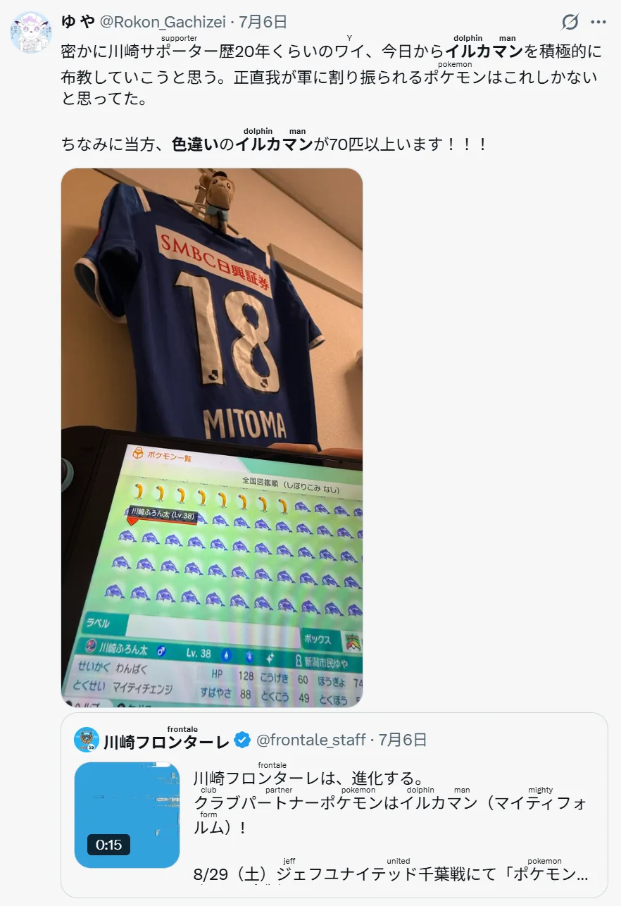 川崎前锋球迷收集海豚侠的画面