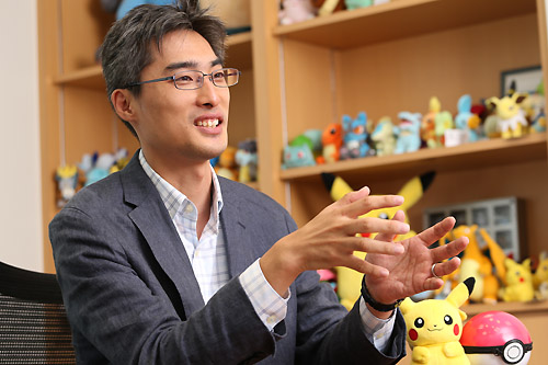ポケモンの宇都宮崇人専務執行役員。ゲームソフト「ポケットモンスター（ポケモン）」シリーズの開発を統括する開発本部長を兼ね、ポケモンGOでも最初から日本側の窓口として活躍した（撮影：陶山勉、以下同）