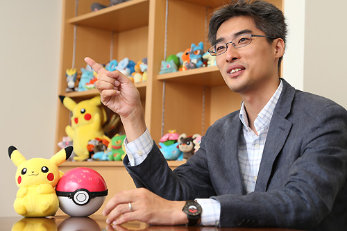 ポケモンの宇都宮崇人専務執行役員。ゲーム「ポケットモンスター（ポケモン）シリーズの開発を統括する開発本部長を兼ね、ポケモンGOでも最初から日本側の窓口として活躍した（撮影：陶山勉、以下同）