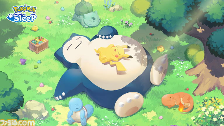 《Pokémon Sleep》开发初期的概念示意图：最初曾构想让宝可梦直接睡在玩家身旁